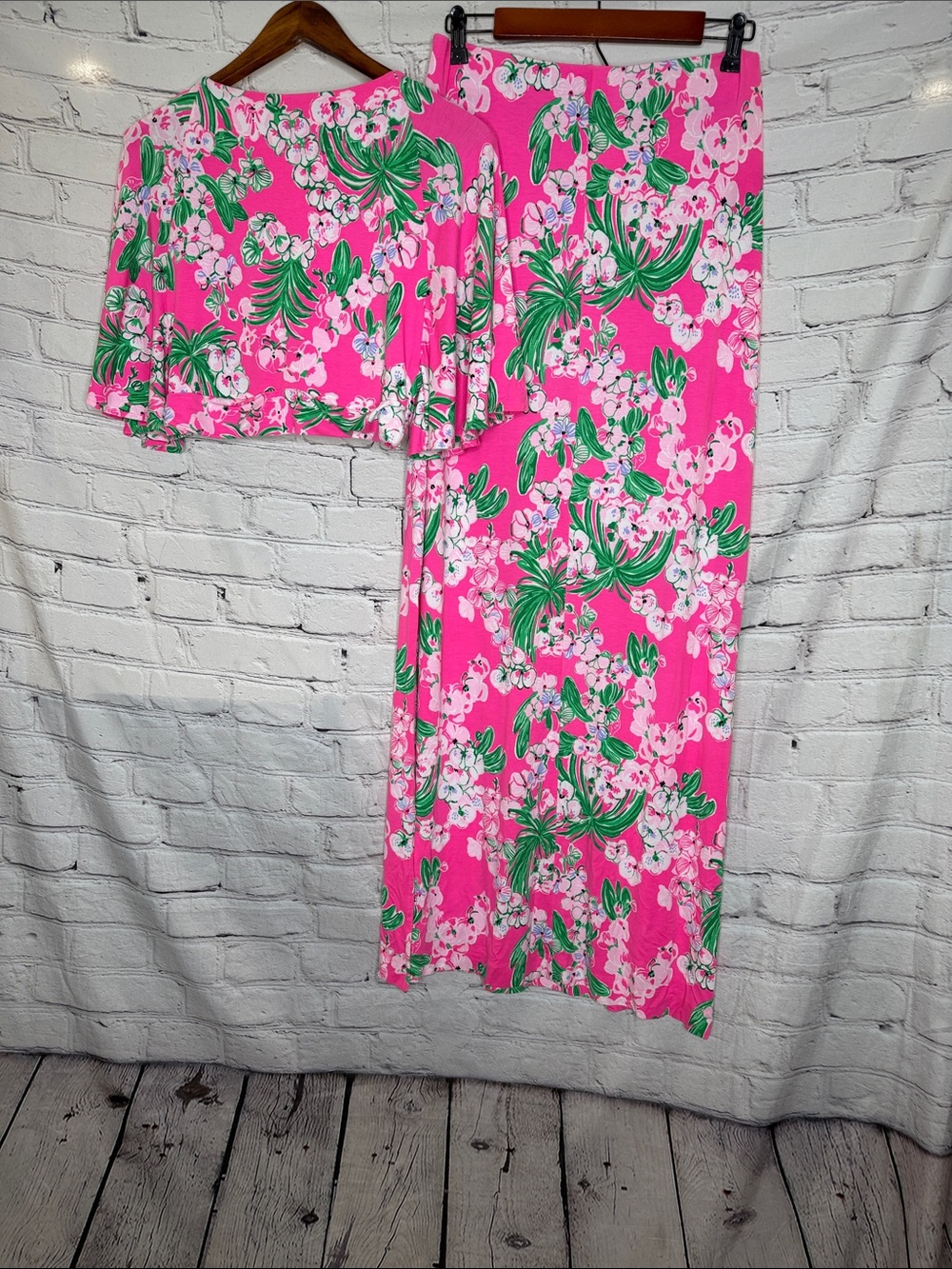 Lilly Pulitzer Roxie Pink Worth A Look Floral Minka Maxi Skirt Set Size Medium - Picture 4 of 15